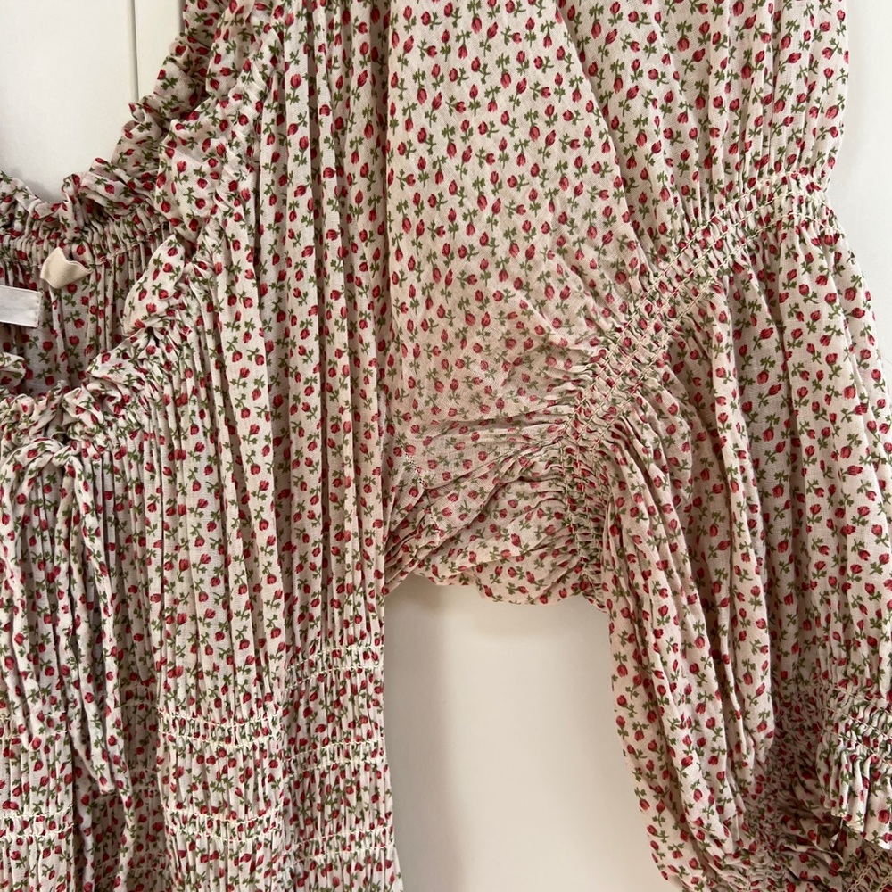 Doên Ischia Dress in Floral Print Cream Berry Bisou Size M - Picture 7 of 11